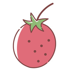 いちご　春　手描き　イラスト　果物　果実　挿絵　かわいい　挿絵　食べ物　食材　ベリー　フレッシュ　実