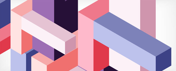Abstract background. 3d cubes, cubic elements and blocks. Techno or business concept for wallpaper, banner, background, landing page