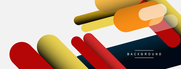 Abstract background. Round shapes, lines compositions on grey backdrop. Vector illustration for wallpaper banner background or landing page