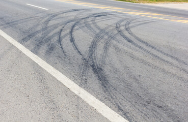 Abstract road background with tracks of tires
