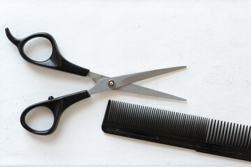 scissors and comb