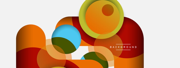 Creative geometric wallpaper. Minimal abstract background. Circles composition vector illustration for wallpaper banner background or landing page