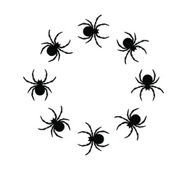 Creative spiders background. Vector illustration.