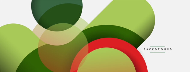 Obraz premium Vector round shapes circles minimal geometric background. Vector illustration for wallpaper banner background or landing page