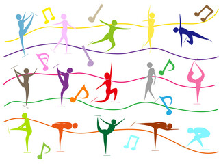 フィギュアスケートのアイコンセットです。