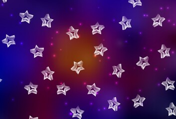 Dark Blue, Red vector layout with bright stars.