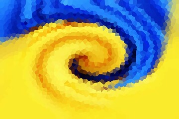 Blue-yellow crystallized background. Rough texture. Background for the cover of a notebook, book. A...