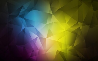 Dark Multicolor vector polygonal background.