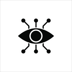 Bionic eye icon. Artificial intelligence icon concept isolated on white background.