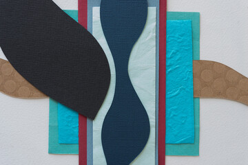 abstract paper background with wavy forms and layered paper