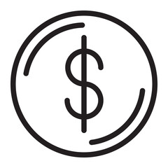 dollar line icon