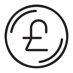 pound sterling line icon