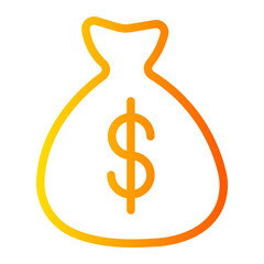 money bag gradient icon