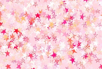 Light Red, Yellow vector pattern with christmas stars.