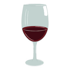 Glass of red wine isolated on white background.
