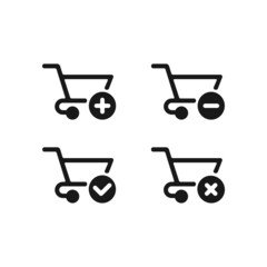 Trolley icon set for online shop apps isolated on white background