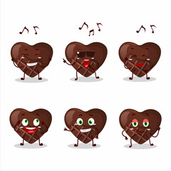 An image of chocolate love dancer cartoon character enjoying the music