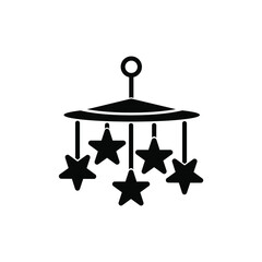 Hanging stars toy silhouette black vector design