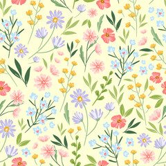 soft and sweet painted floral in seamless pattern