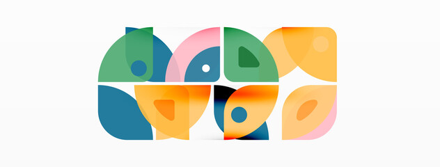 Lines, squares, circles and triangles. Geometric abstract background for wallpaper, banner, background, presentation or landing page