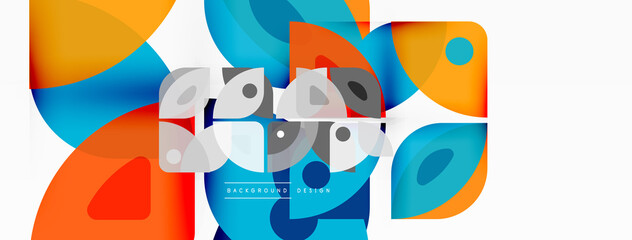 Lines, squares, circles and triangles. Geometric abstract background for wallpaper, banner, background, presentation or landing page