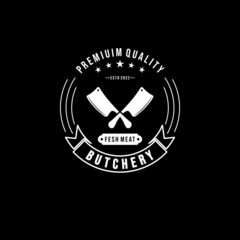 The Butchery - vintage logo concept. Logo of Butchery meat shop with Meat knives. Butchery logo template. Vector illustration
