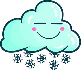 Funny icy cloud cartoon character