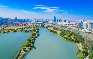 Naklejka premium Urban scenery of Wuzhong District, Suzhou City, Jiangsu Province