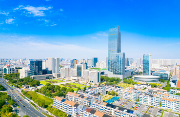 Naklejka premium Urban scenery of Wuzhong District, Suzhou City, Jiangsu Province