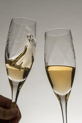 two glasses of white wine