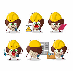 Professional Lineman white chocolate love cartoon character with tools