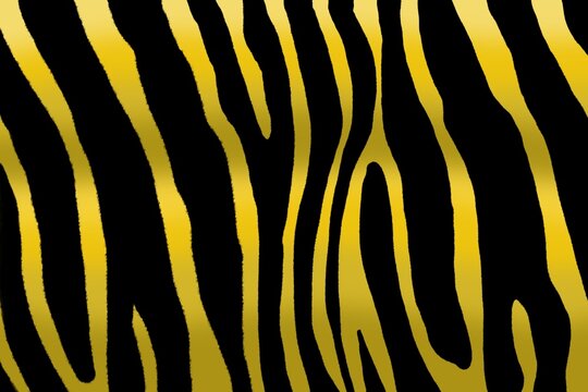 Pattern with zebra print. Black gold background.