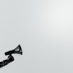 megaphone, handheld, announcement, loudspeaker with white background