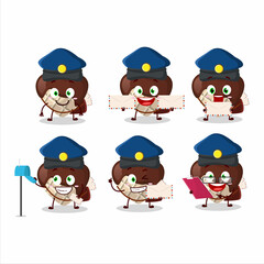 A picture of cheerful white chocolate love postman cartoon design concept