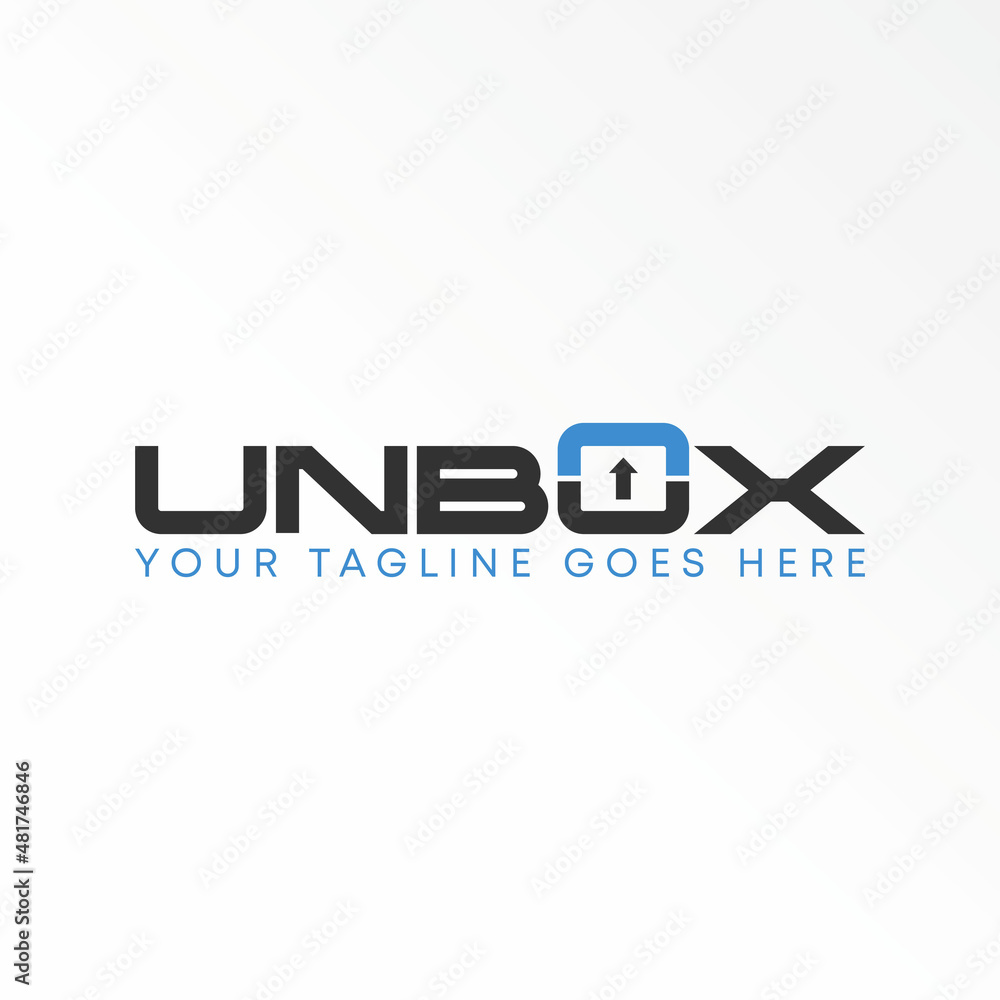 Poster letter or word unbox sans serif font with up or arrow image graphic icon logo design abstract concep