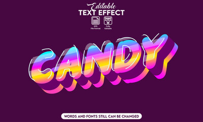 Editable text effect candy