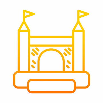 recommend clip art: Bouncy castle gradient outline icon. Jumping inflatable house on kids playground. Vector logo EPS 10
