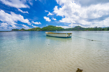 Fototapeta na wymiar Gaulette Beach on Mahe island, Seychelles.