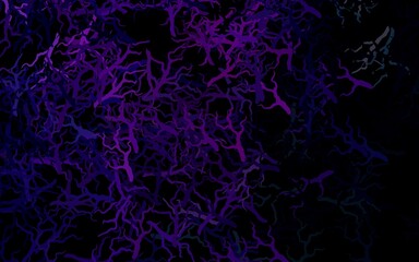 Dark Purple vector elegant pattern with branches, leaves.