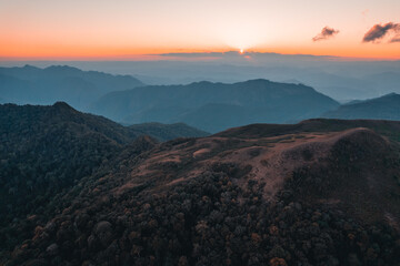  evening scenery,mountains in the evening high angle