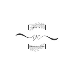 Initial Letter VC Signature Handwriting Template Logo Vector