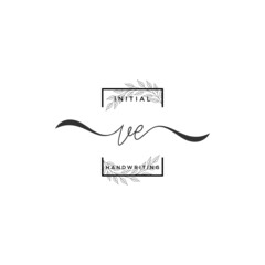 Initial Letter VE Signature Handwriting Template Logo Vector