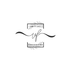 Initial Letter VF Signature Handwriting Template Logo Vector