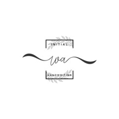 Initial Letter WA Signature Handwriting Template Logo Vector