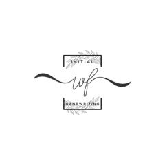 Initial Letter WF Signature Handwriting Template Logo Vector