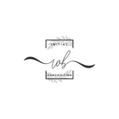 Initial Letter WB Signature Handwriting Template Logo Vector