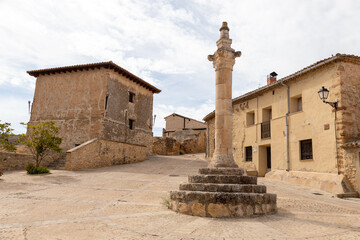Rollo, justice pillar in Caracena, Soria, Castile and Leon community, Spain