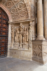 Tarazona cathedral, baroque entrance detail. Saragossa, Aragon community, Spain
