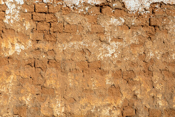 Detail of an adobe wall in Spain