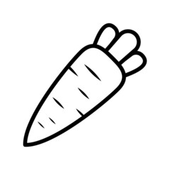 Carrot flat line icon. Outline sign for mobile concept and web design, store